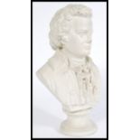 A early 20th century plaster desk bust of Mozart,