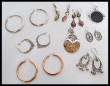 A collection of of silver vintage jewellery to inc
