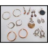 A collection of of silver vintage jewellery to inc