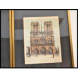 A set of four vintage hand coloured lithographs of