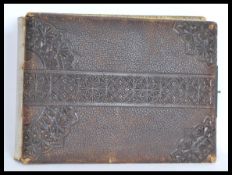 A 19th century leather CDV album having metal lock