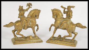 A pair of 19th Century cast brass sculptures / fig