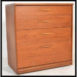 A vintage retro 20th century teak chest of drawers