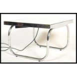 A vintage retro square chrome side table with enca