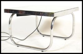 A vintage retro square chrome side table with enca