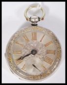 A silver and gilt cased continental pocket watch h