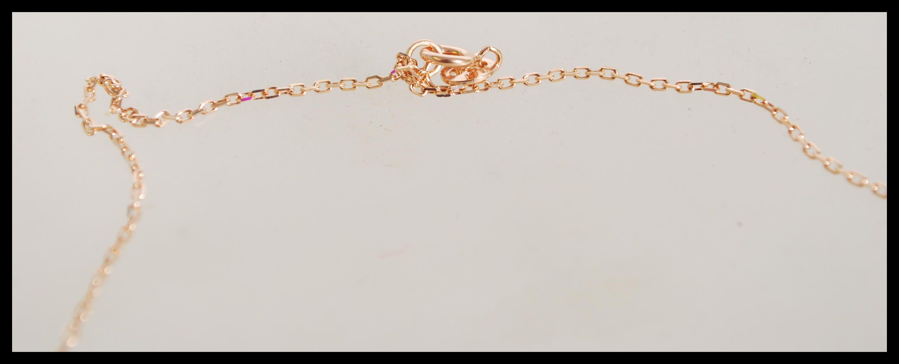 An 19ct rose gold and diamond pendant necklace hav - Image 3 of 3