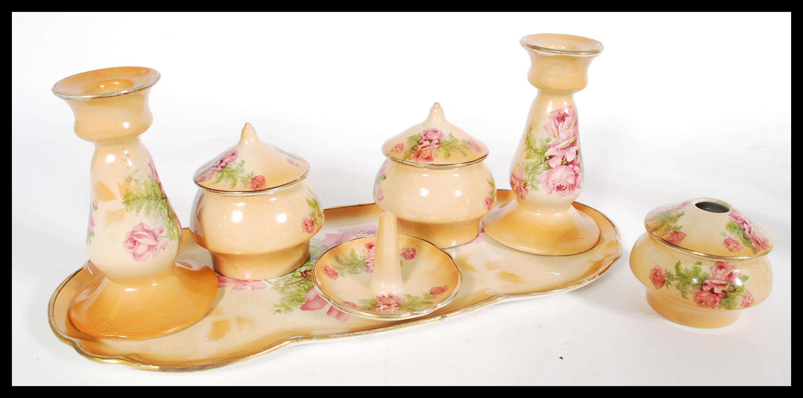 A 20th Staffordshire century dressing table set wi - Image 2 of 8