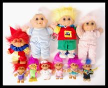 A good collection of vintage retro Troll dolls to
