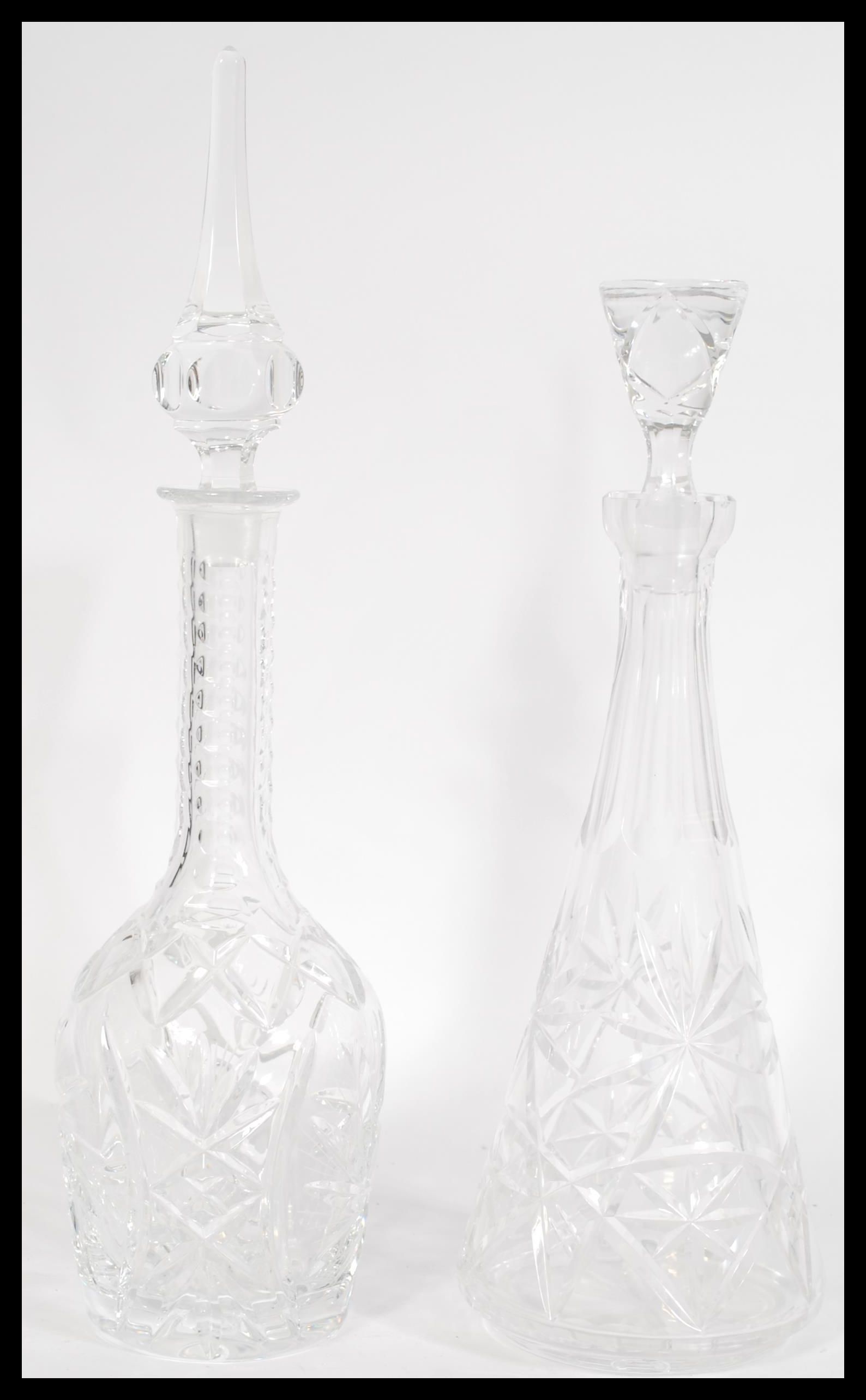 A collection of cut glass crystal decanters and ca - Image 2 of 5