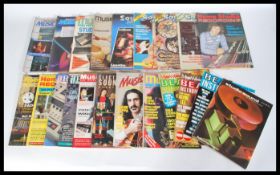 A collection of vintage music magazines from the 1