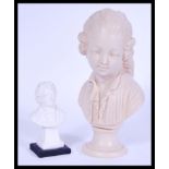 Two vintage 20th century busts one resin and one p