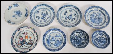 A group of Chinese plates to include An 18th century Chinese Quinlong period plate having hand