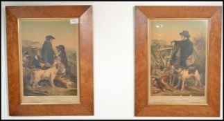 A pair of 19th century French Gamekeeper prints entitled the English Gamekeeper and the Scotch