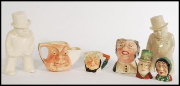 A selection of 20th century pottery to include a pair of Beswick salt and pepper condiments of