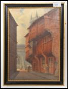 An Edwardian oil on canvas painting of Church Lane, Bristol dated 1903 and signed with monogram
