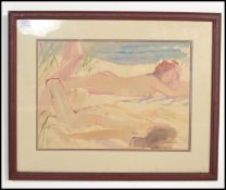 NEIL MURISON (BRITISH, B.1930) Watercolour painting study of two recumbent nudes. Framed and glazed.