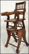 A 19th century Victorian beech walnut and iron bound metamorphic child's chair.
