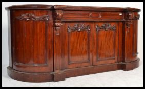 A large 19th century Victorian mahogany sideboard dresser in the manner of Lamb of Manchester. Bow