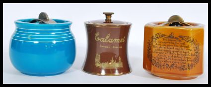 A selection of 20th century tobacco jars to include a Taylor Tunnicliffe Calumet Smoking Tobacco