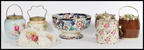 A collection of 19th century and early 20th Century ceramics to include a Masons Ironstone fruit