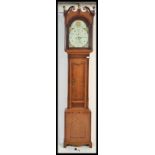 A George 3rd 19th century oak and mahogany crossbanded longcase clock by Blakeway of Rushbury. The