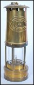 A vintage Welsh Cambrian miners lamp from Aberdare complete with glass and hook to the cylindrical