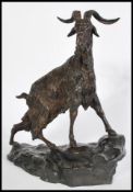A French bronze model of a goat, cast after Pierre-Jules Mene (1810-1879), the model cast as a