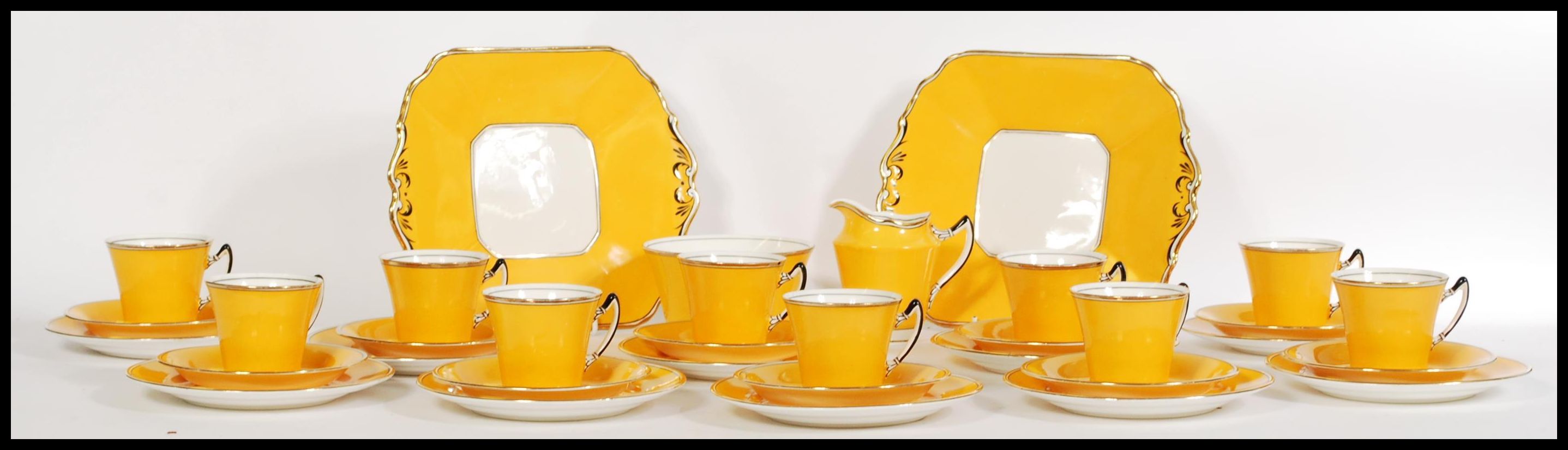 A vintage twelve person Duchess china tea service consisting of twelve cups and saucers sandwich