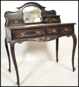 An early 20th Century Edwardian ebonised mahogany ladies bonheur de jour /  writing table desk,