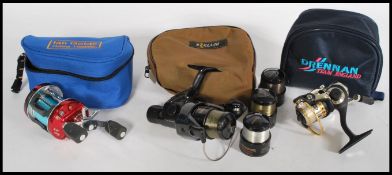 A collection of three fishing reels to include a Mitchell 310X light weight reel, a Browning Manta