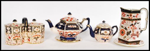 A group of 19th century Victorian and later Imari pattern ceramics to include teapot, lidded jug,