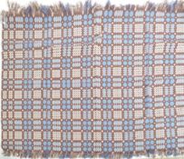 RETRO VINTAGE BROWN & BLUE WELSH BLANKET BY DERW