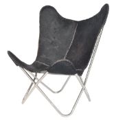 BKF HARDOY TYPE BUTTERFLY CHAIR WITH LEATHER HIDE HAMMOCK