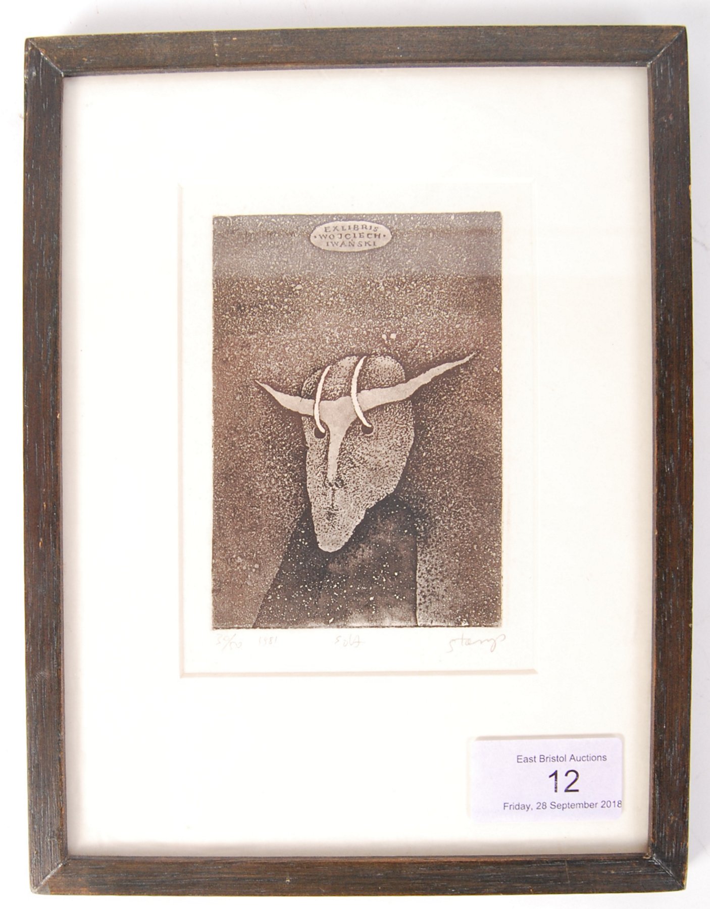 LITHOGRAPH EXLIBRIS ( 1981 ) BY STASYS EIDRIGEVICUS