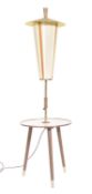 RETRO KITSCH SIDE TABLE LAMP WITH CONICAL MATERIAL SHADE