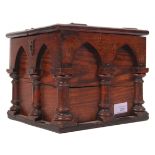 ANTIQUE STAINED PITCH PINE ECCLESIASTICAL DISCRETIONARY BOX