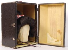 ORIGINAL MID 20TH CENTURY JAPANESE GEISHA WIG IN KIRI BOX