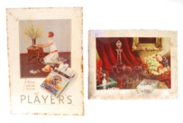 SHOP ADVERTISING SIGN SHOWCARDS FOR ' PLAYERS NAVY CUT '