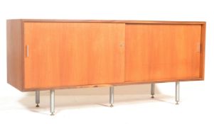 RETRO TEAK WOOD SIDEBOARD CREDENZA IN THE MANNER OF KNOLL