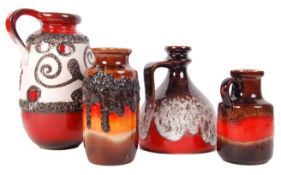 ASSORTED COLLECTION OF WEST GERMAN FAT LAVA JUGS AND VASE
