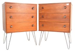 VINTAGE RETRO PAIR OF TEAK WOOD CHEST OF DRAWERS