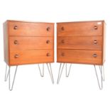 VINTAGE RETRO PAIR OF TEAK WOOD CHEST OF DRAWERS