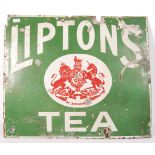 VINTAGE ENAMEL ADVERTISING SIGN FOR LIPTON'S TEA