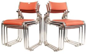 ITALIAN VINTAGE INDUSTRIAL CHROME STACKING CHAIRS.