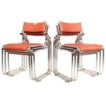 ITALIAN VINTAGE INDUSTRIAL CHROME STACKING CHAIRS.