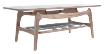 CONTEMPORARY SOLID WALNUT FLOATING TOP COFFEE TABLE