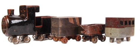 SYLVIA MORRIS ( BRITISH 20TH CENTURY ) STUDIO ART POTTERY TRAIN