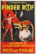 ORIGINAL ART DECO PINDER CIRCUS ADVERTISING POSTER