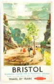ORIGINAL BRITISH RAILWAYS TRAVEL POSTER OF BRISTOL BY LA WILSON